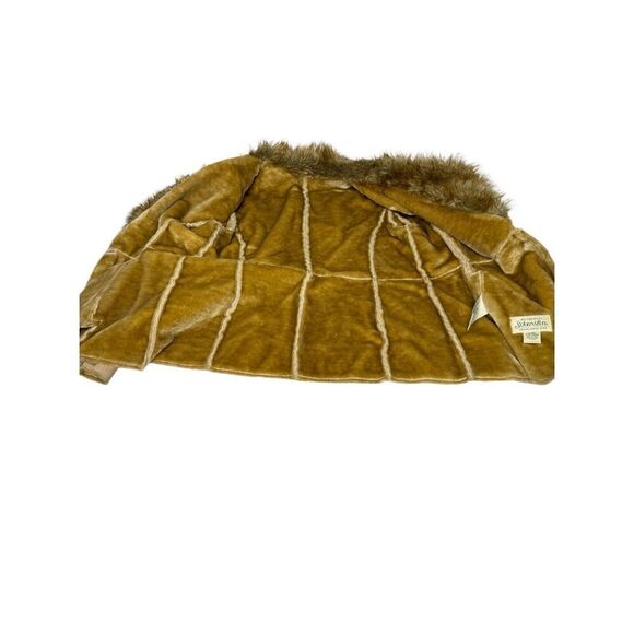 Vintage Y2K St. John’s Bay camel penny lane suede coat with fur trim size XL - Picture 7 of 13